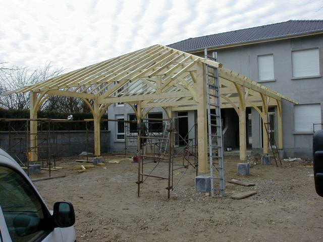 Préau d'école Charpente traditionnelle